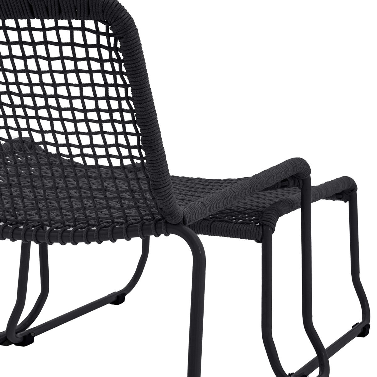 Gallery Direct Sassano Lounge Chair with Footstool Black