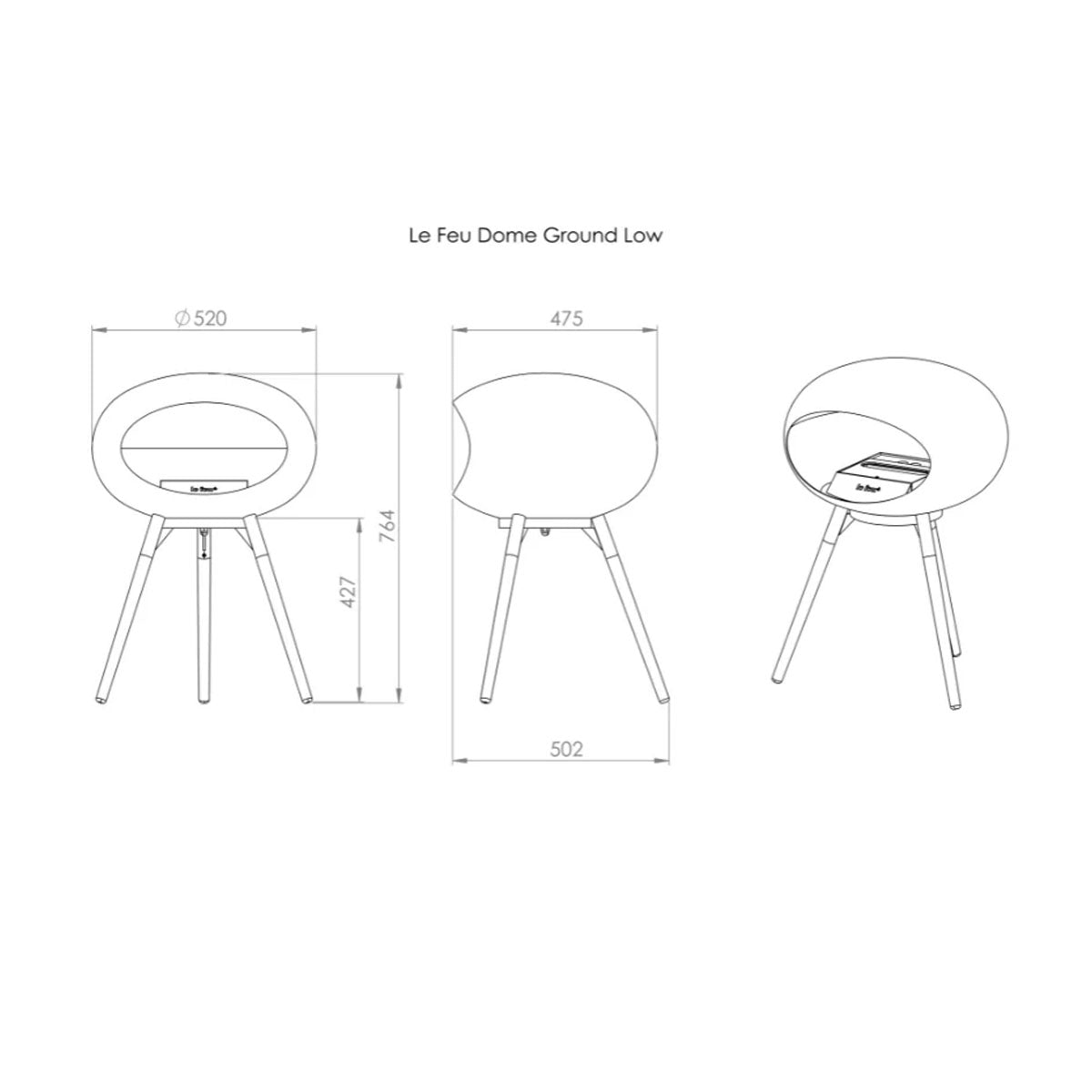 Le Feu Ground Wood Low - White