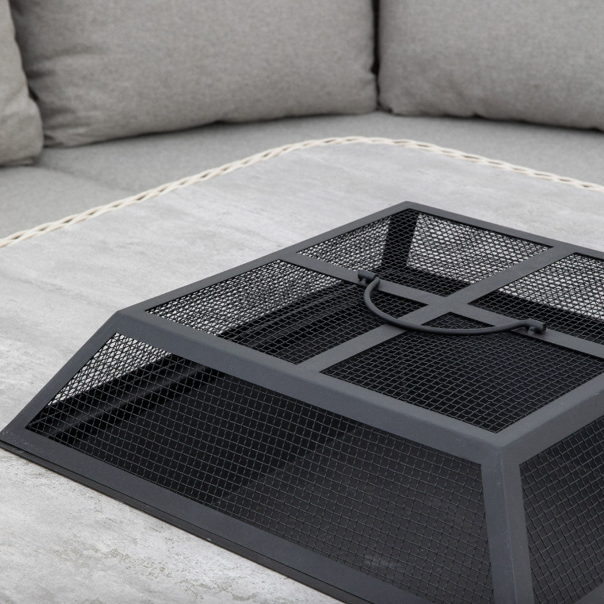 Gallery Direct Holton Corner Square Dining Set with Fire Pit