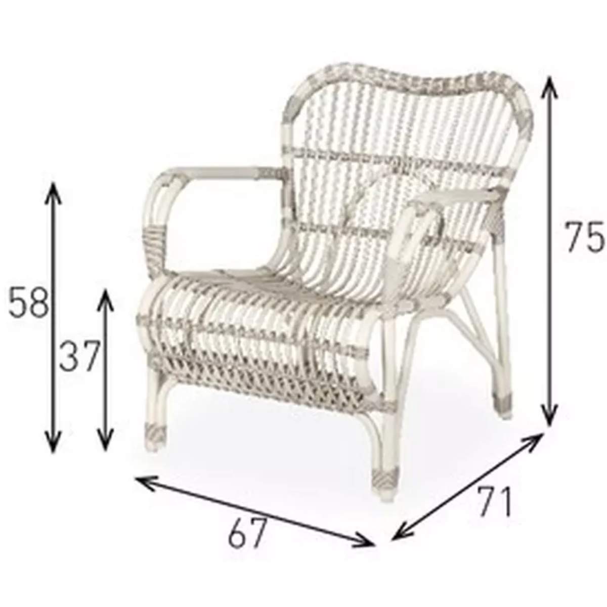 Vincent Shepherd Lazy Lucy Outdoor Armchair Wicker