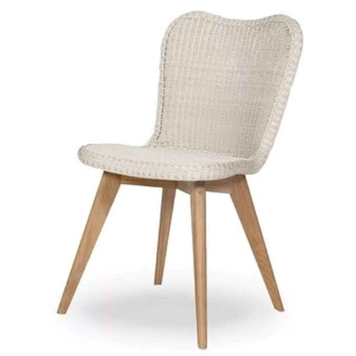 Vincent Shepherd Lena Outdoor Dining Chair Teak Base Wicker Seat