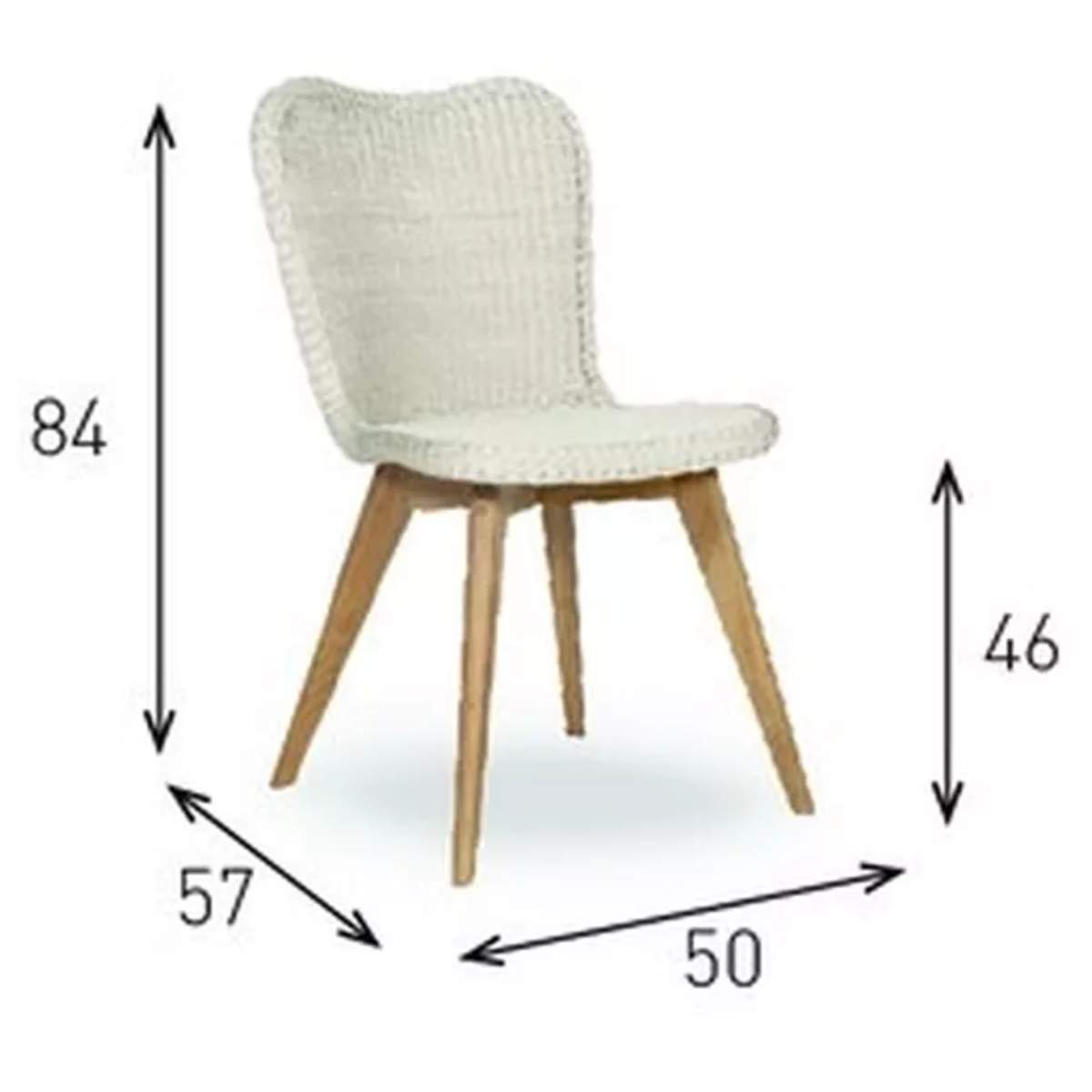Vincent Shepherd Lena Outdoor Dining Chair Teak Base Wicker Seat