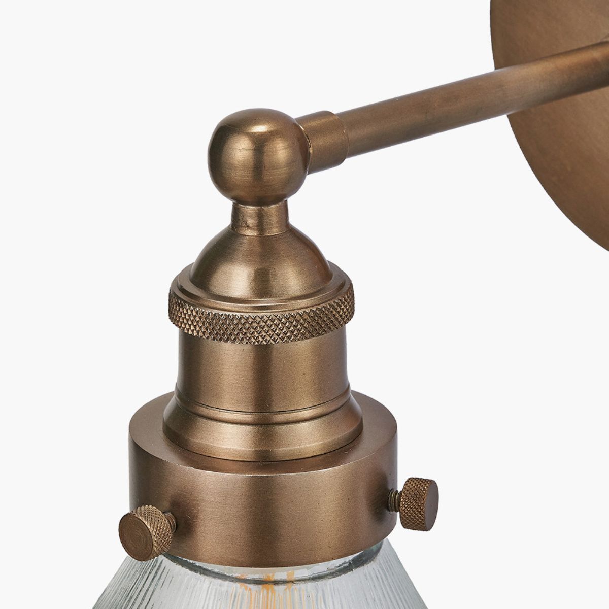 Pacific Lifestyle Lenox Conical Ribbed Glass with Antique Brass Fitting Wall Light