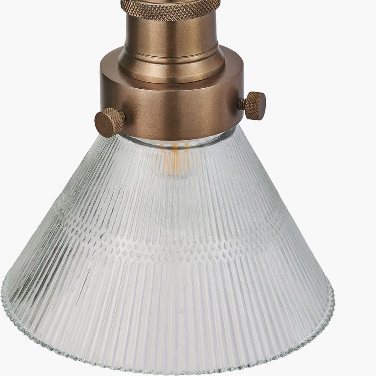 Pacific Lifestyle Lenox Conical Ribbed Glass with Antique Brass Fitting Wall Light