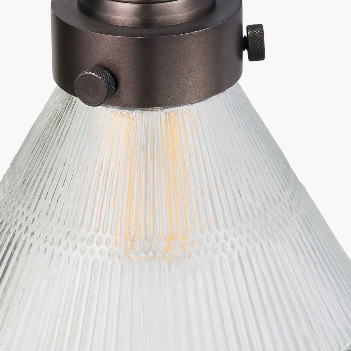 Pacific Lifestyle Lenox Conical Ribbed Glass with Antique Bronze Fitting Wall Light