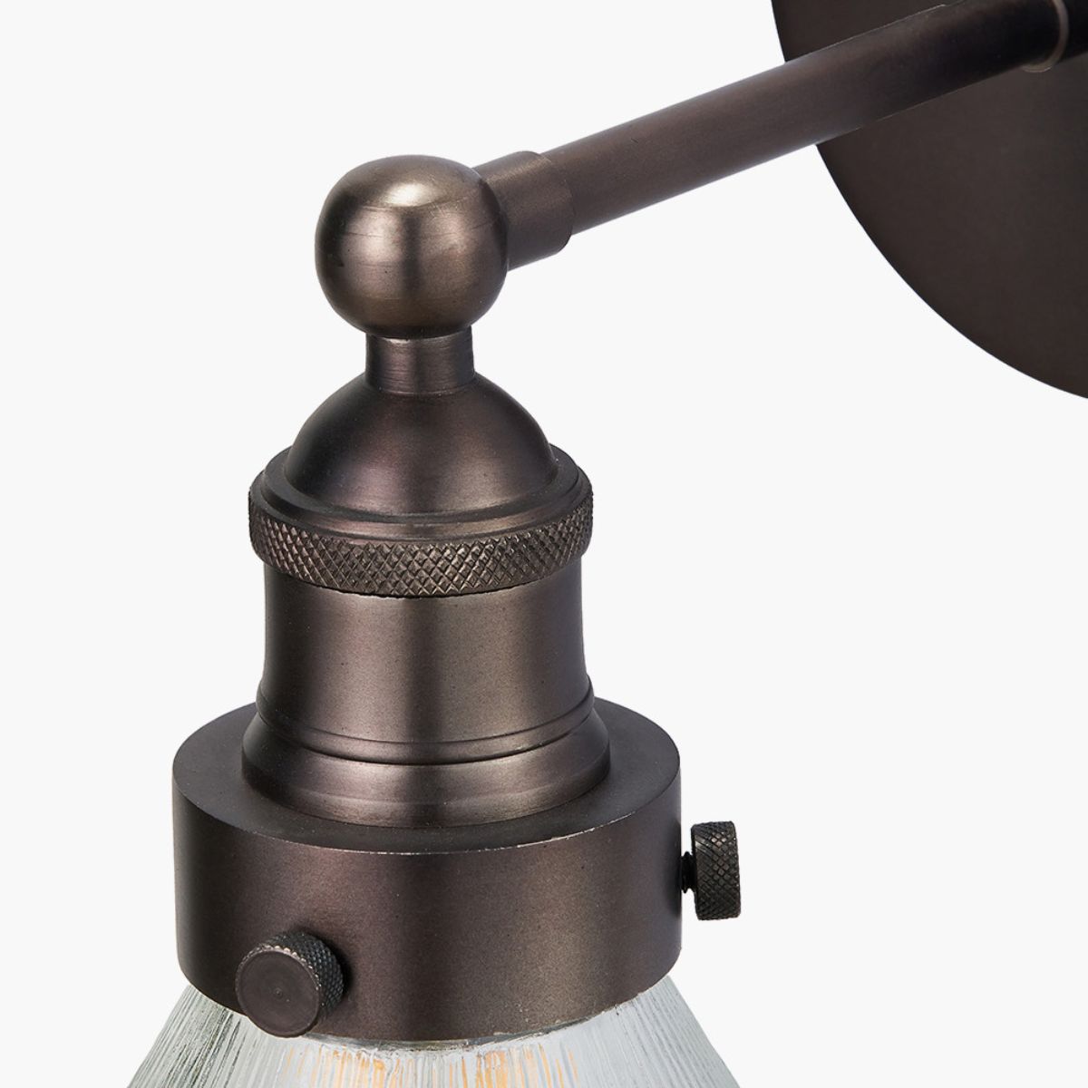 Pacific Lifestyle Lenox Conical Ribbed Glass with Antique Bronze Fitting Wall Light
