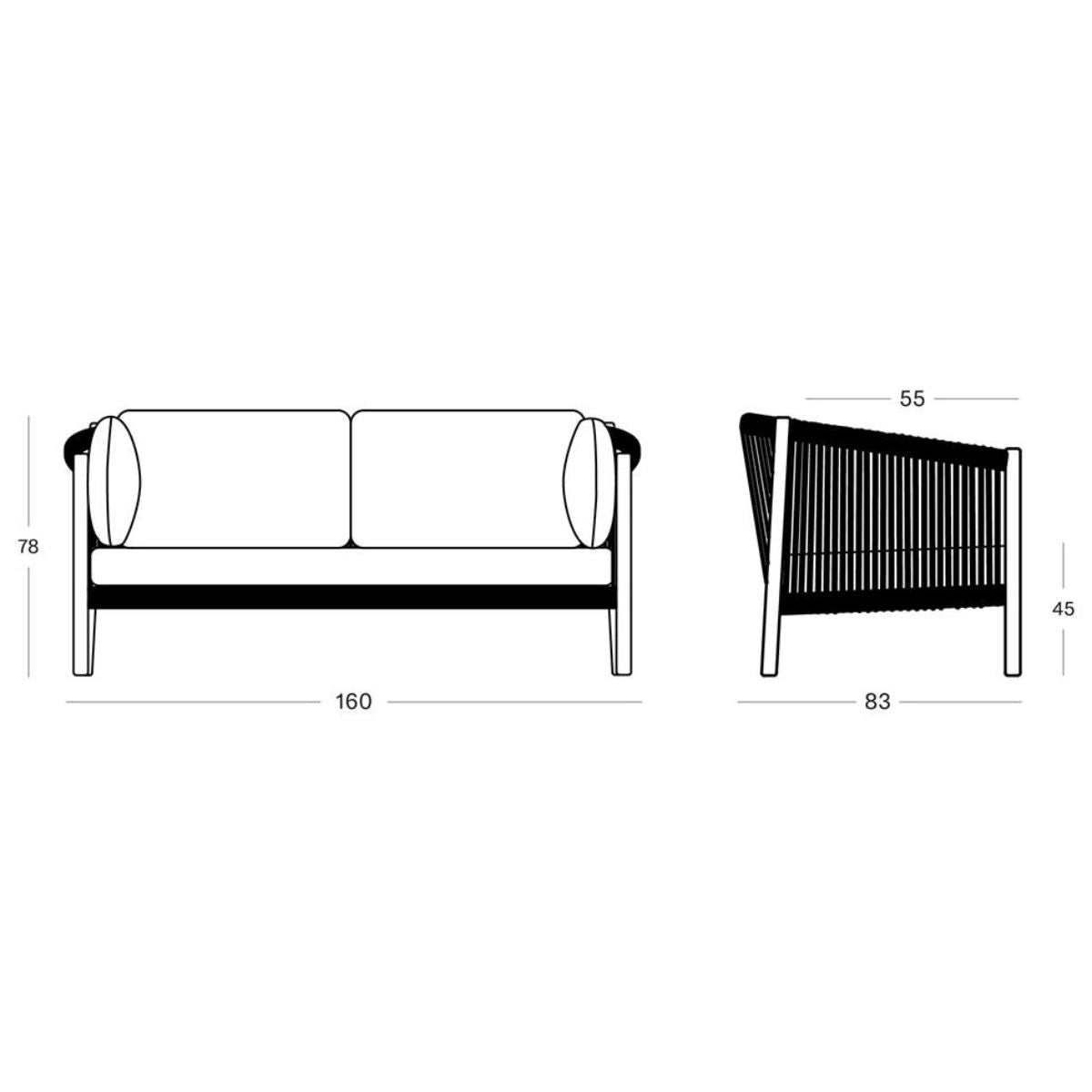 Vincent Shepherd Lento 2.5 Seater With Wing Cushion In Stone