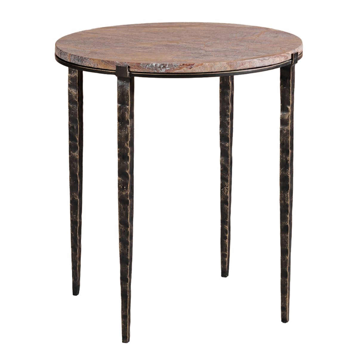 Libra Interiors Leo Forest Brown Marble Side Table