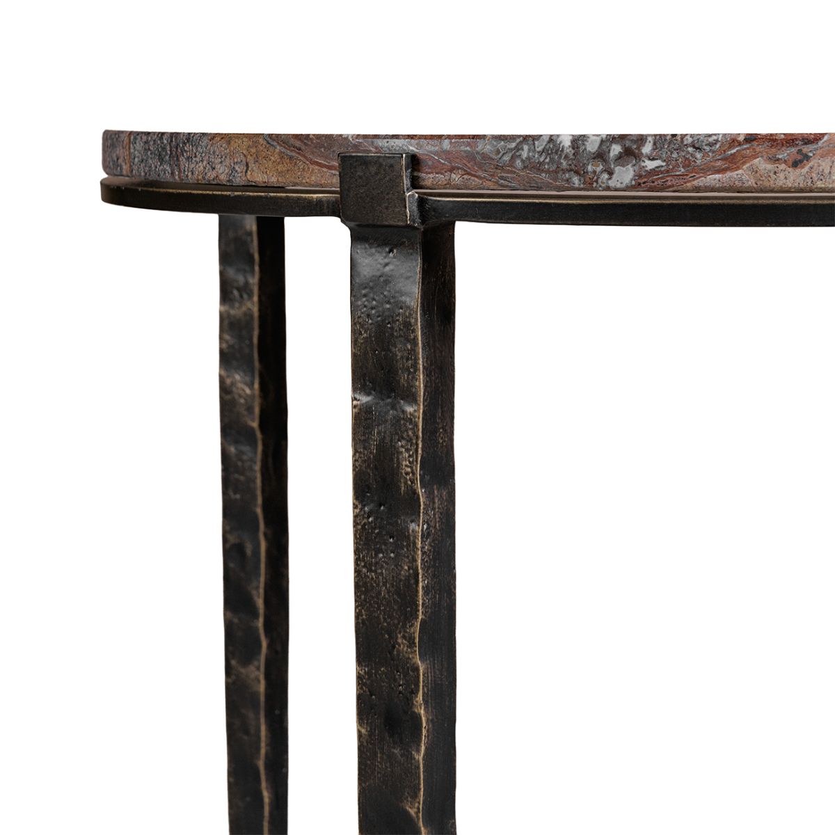 Libra Interiors Leo Forest Brown Marble Side Table