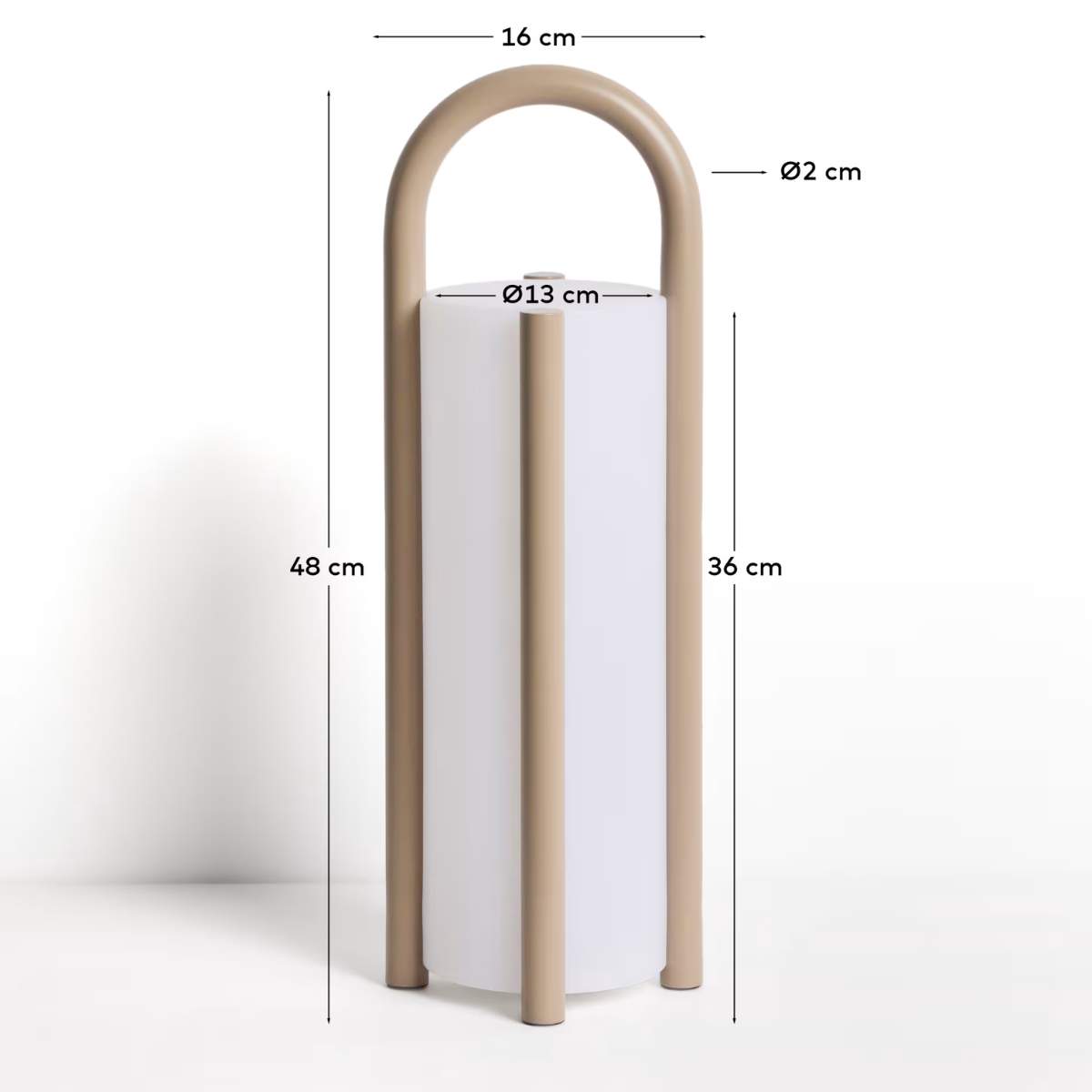 Kave Home Leros large portable table lamp in green polyethylene and steel