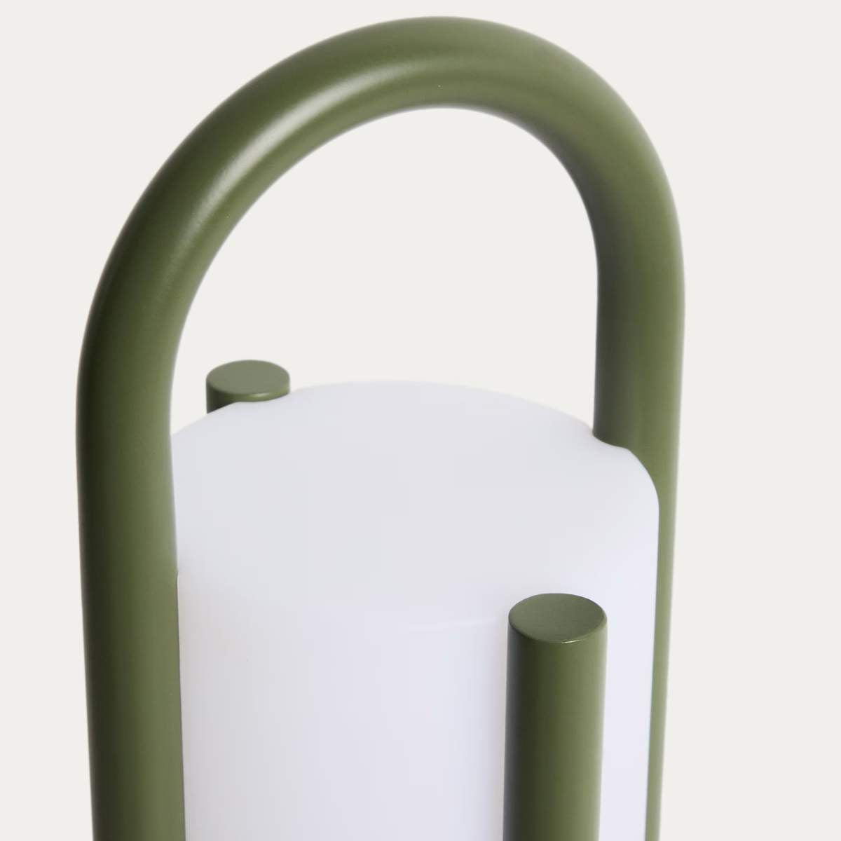 Kave Home Leros large portable table lamp in green polyethylene and steel