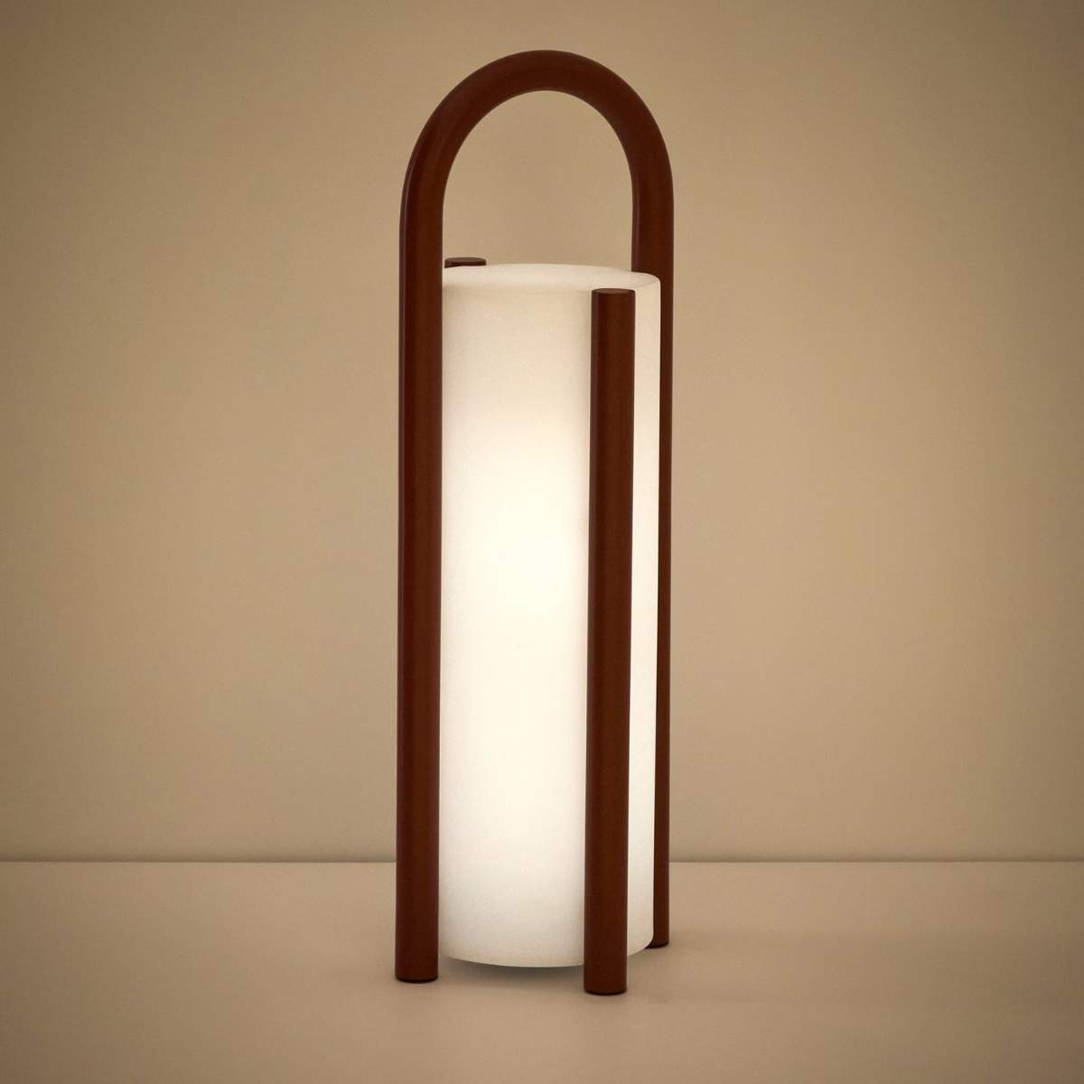 Kave Home Leros large portable table lamp in green polyethylene and steel