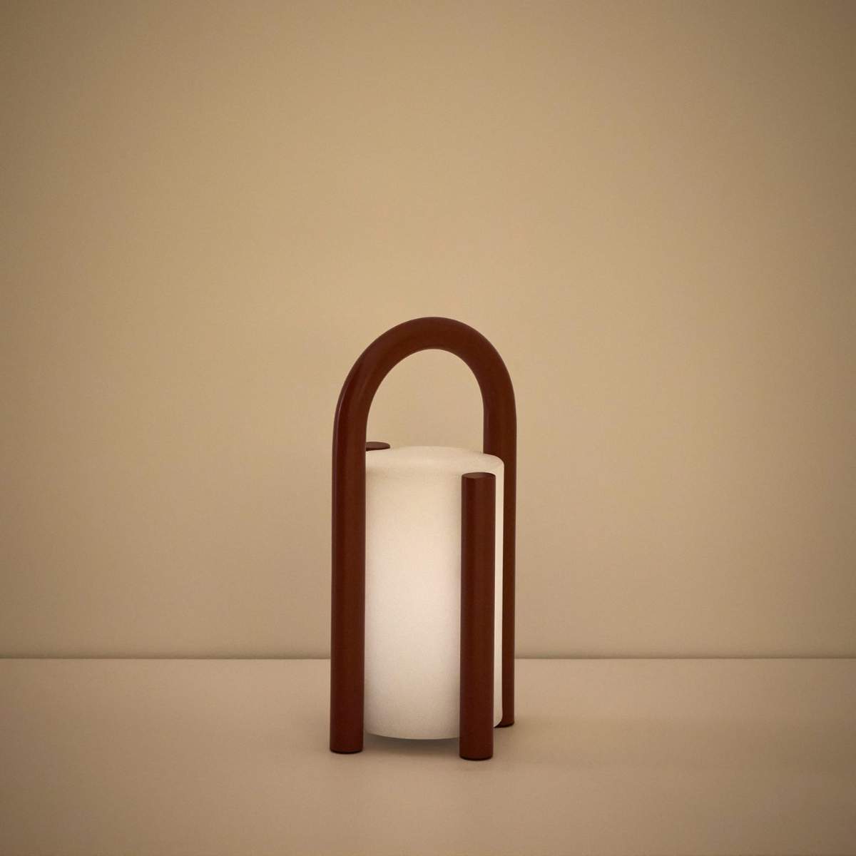 Kave Home Leros small portable table lamp in green polyethylene and steel
