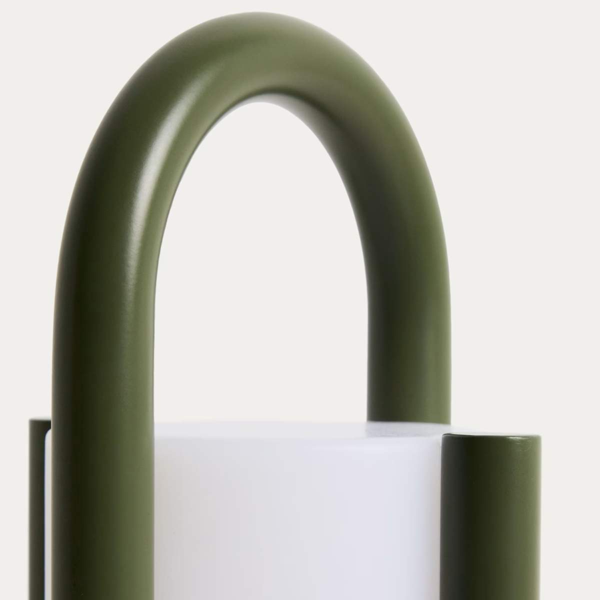 Kave Home Leros small portable table lamp in green polyethylene and steel