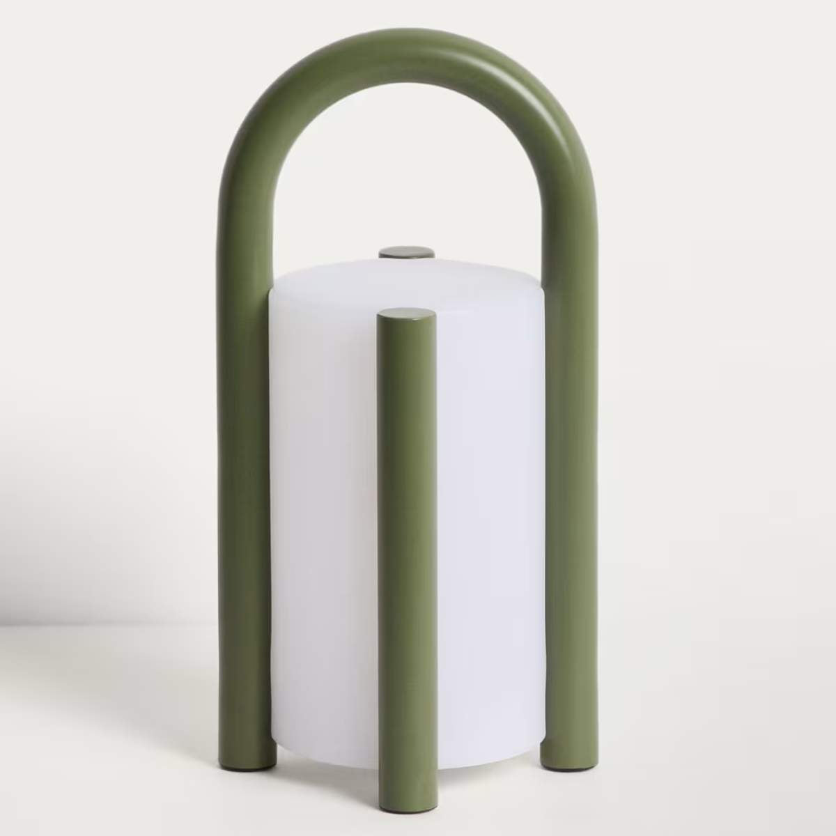 Kave Home Leros small portable table lamp in green polyethylene and steel