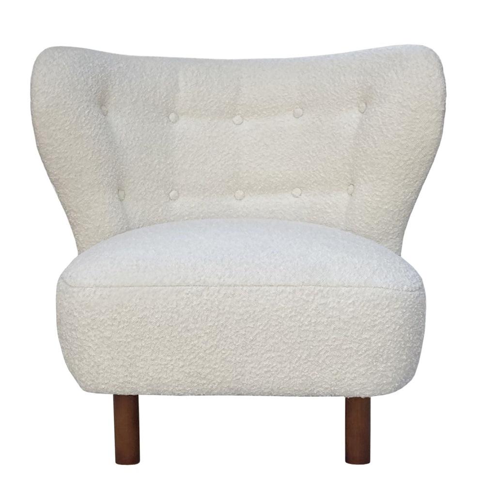 Lewington Wingback Occasional Chair in Boucle Ivory-Beaumonde