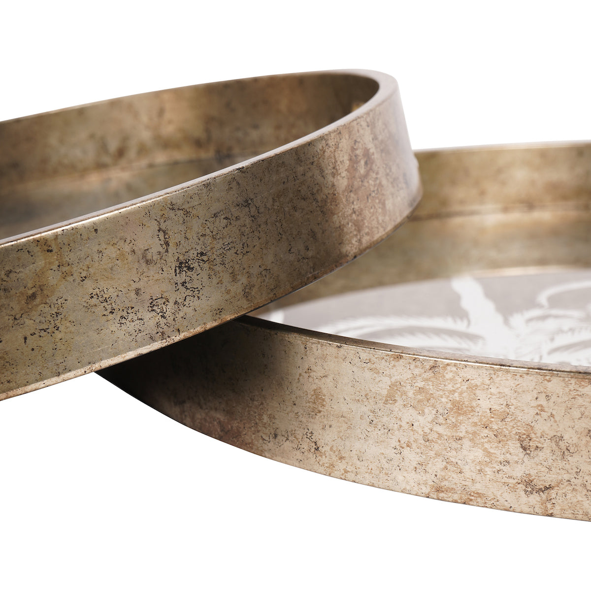Libra Interiors Palm Tree Set Of 2 Trays-Beaumonde