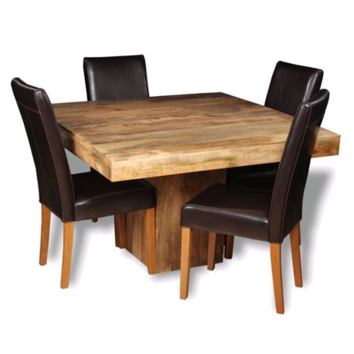 Trade Furniture Light Dakota 120cm Cube Dining Table & 4 Barcelona Chairs