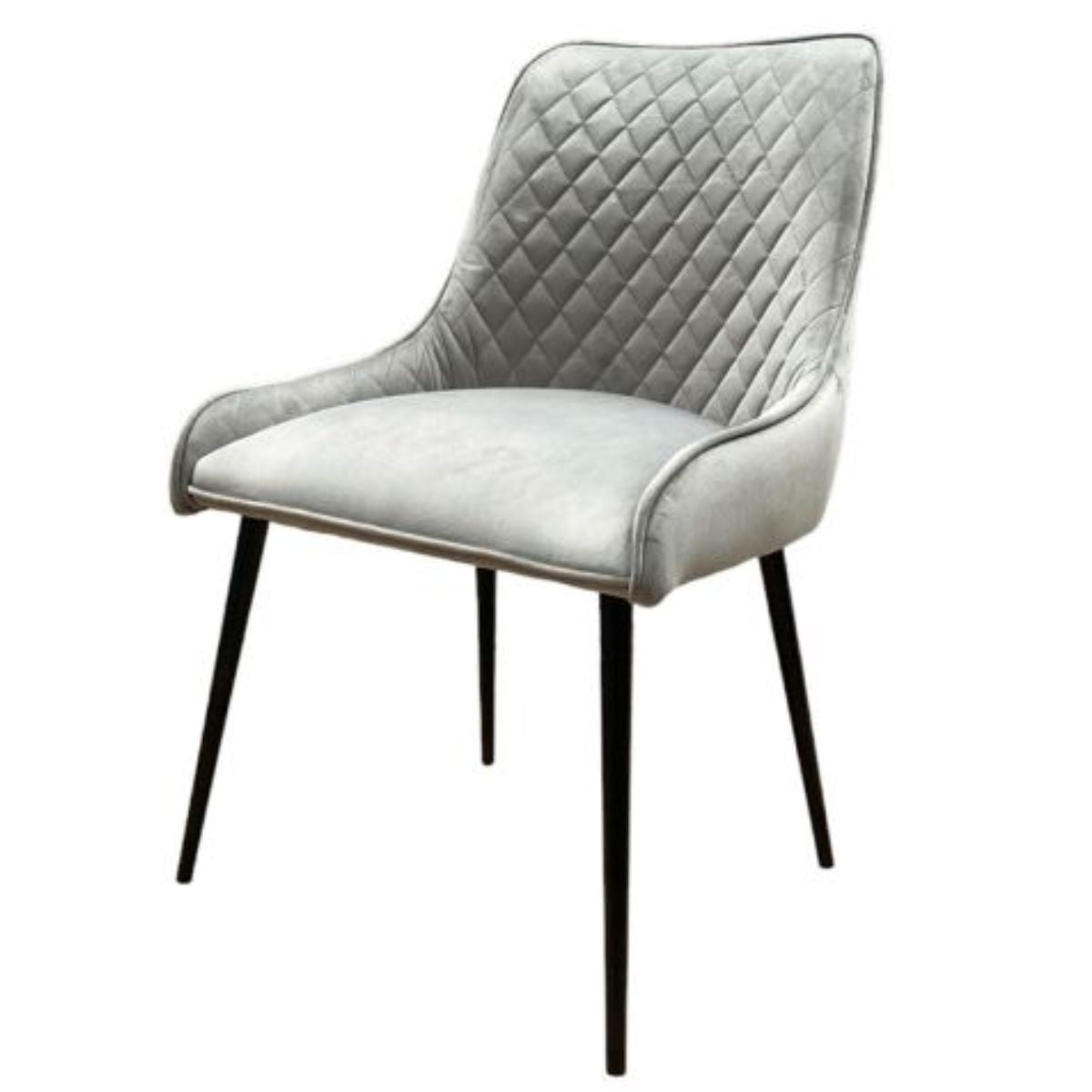 Trade Furniture Light Dakota 120cm Cube Dining Table & 4 Henley Velvet Dining Chairs (6 Colours)