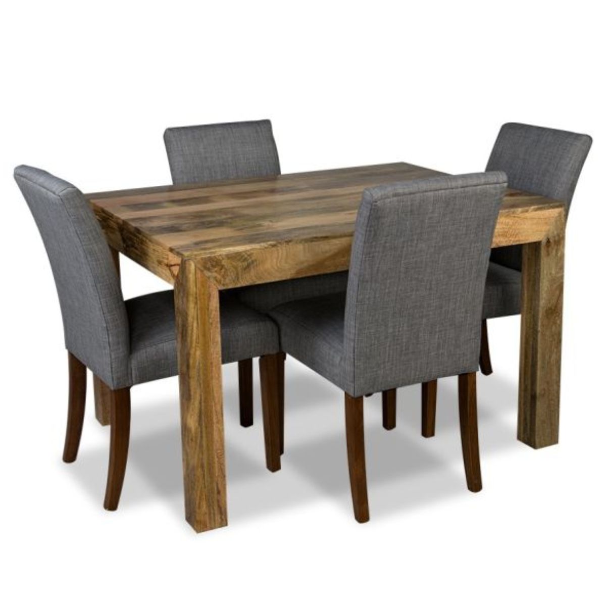 Trade Furniture Light Dakota 120cm Dining Table & 4 Milan Fabric Chairs (3 Colours)