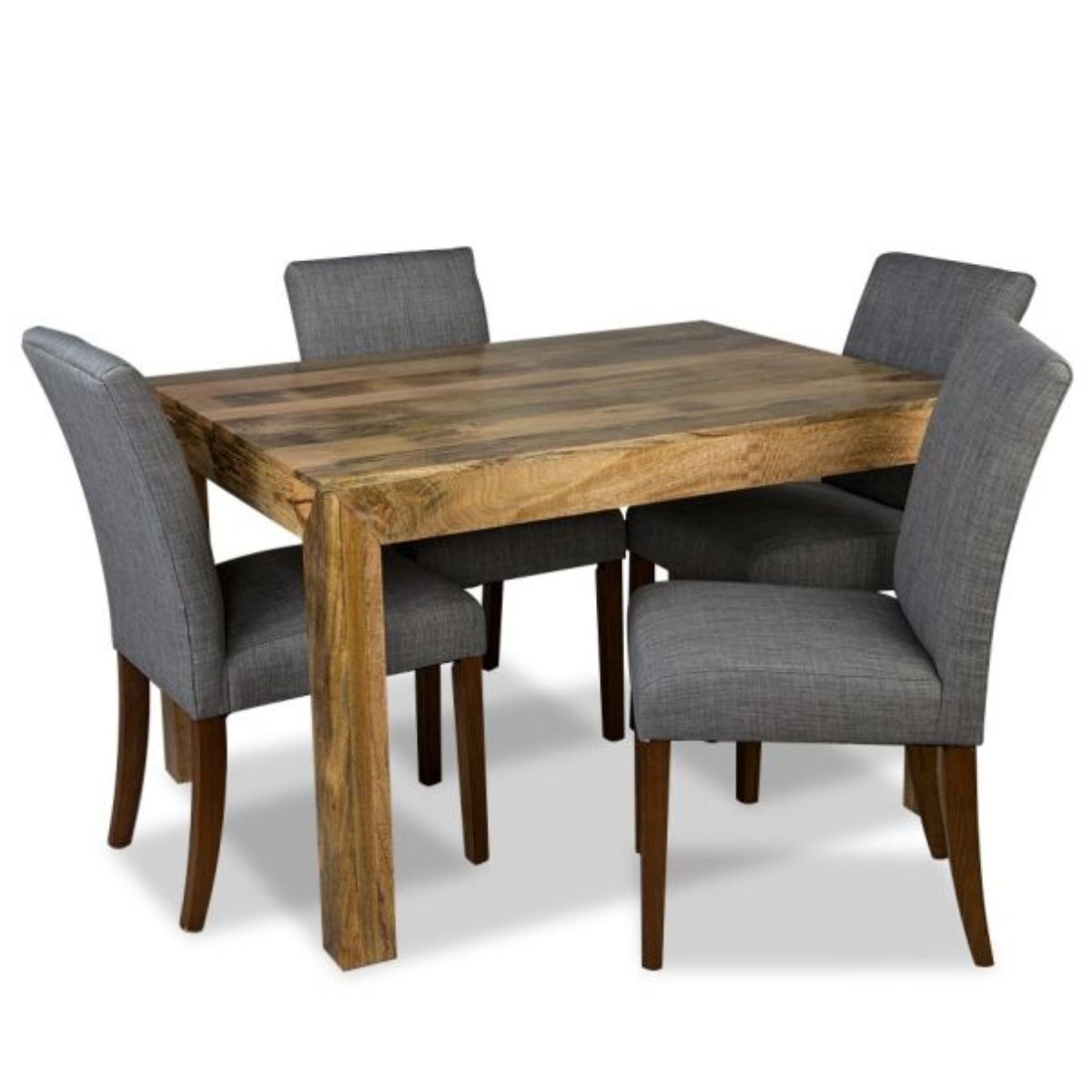 Trade Furniture Light Dakota 120cm Dining Table & 4 Milan Fabric Chairs (3 Colours)