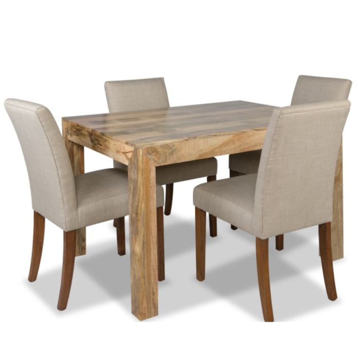Trade Furniture Light Dakota 120cm Dining Table & 4 Milan Fabric Chairs (3 Colours)