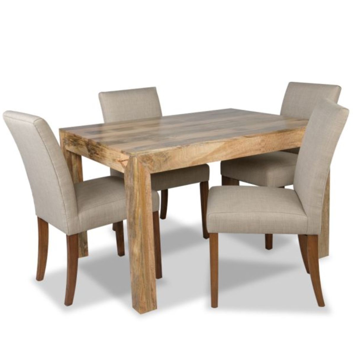 Trade Furniture Light Dakota 120cm Dining Table & 4 Milan Fabric Chairs (3 Colours)