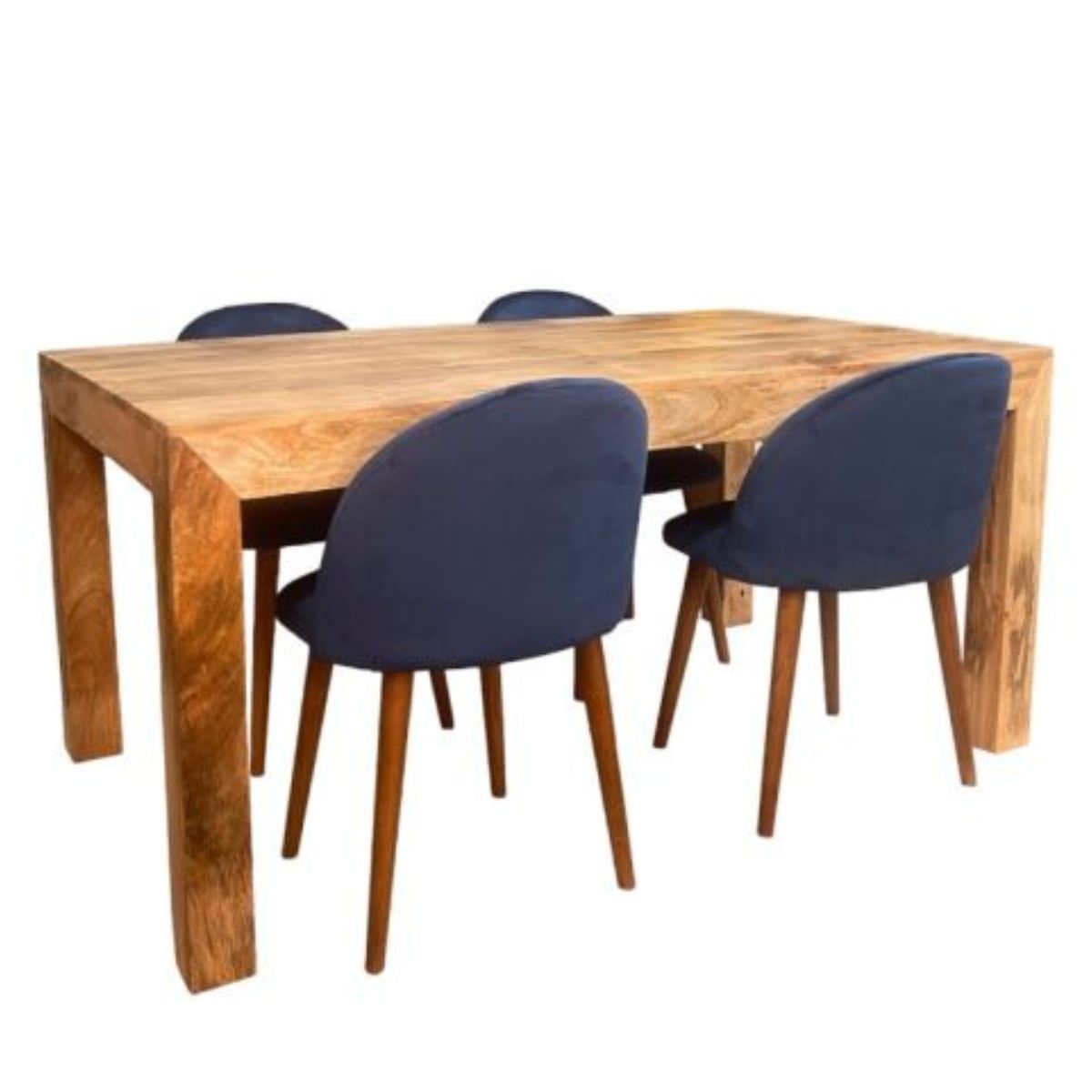 Trade Furniture Light Dakota 160cm Dining Table & 4 Zena Dining Chairs (2 Colours)