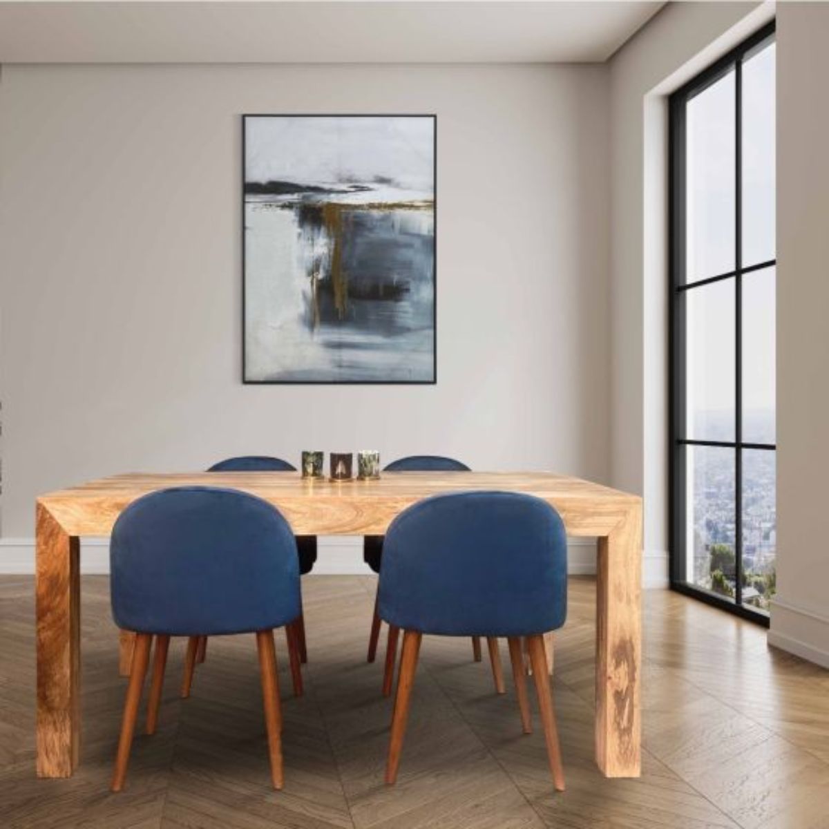 Trade Furniture Light Dakota 160cm Dining Table & 4 Zena Dining Chairs (2 Colours)