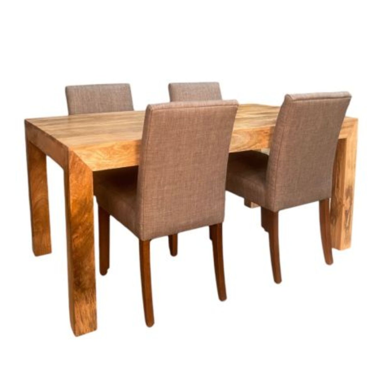 Trade Furniture Light Dakota 160cm Dining Table and 4 Milan Dining Chairs (3 Colours)