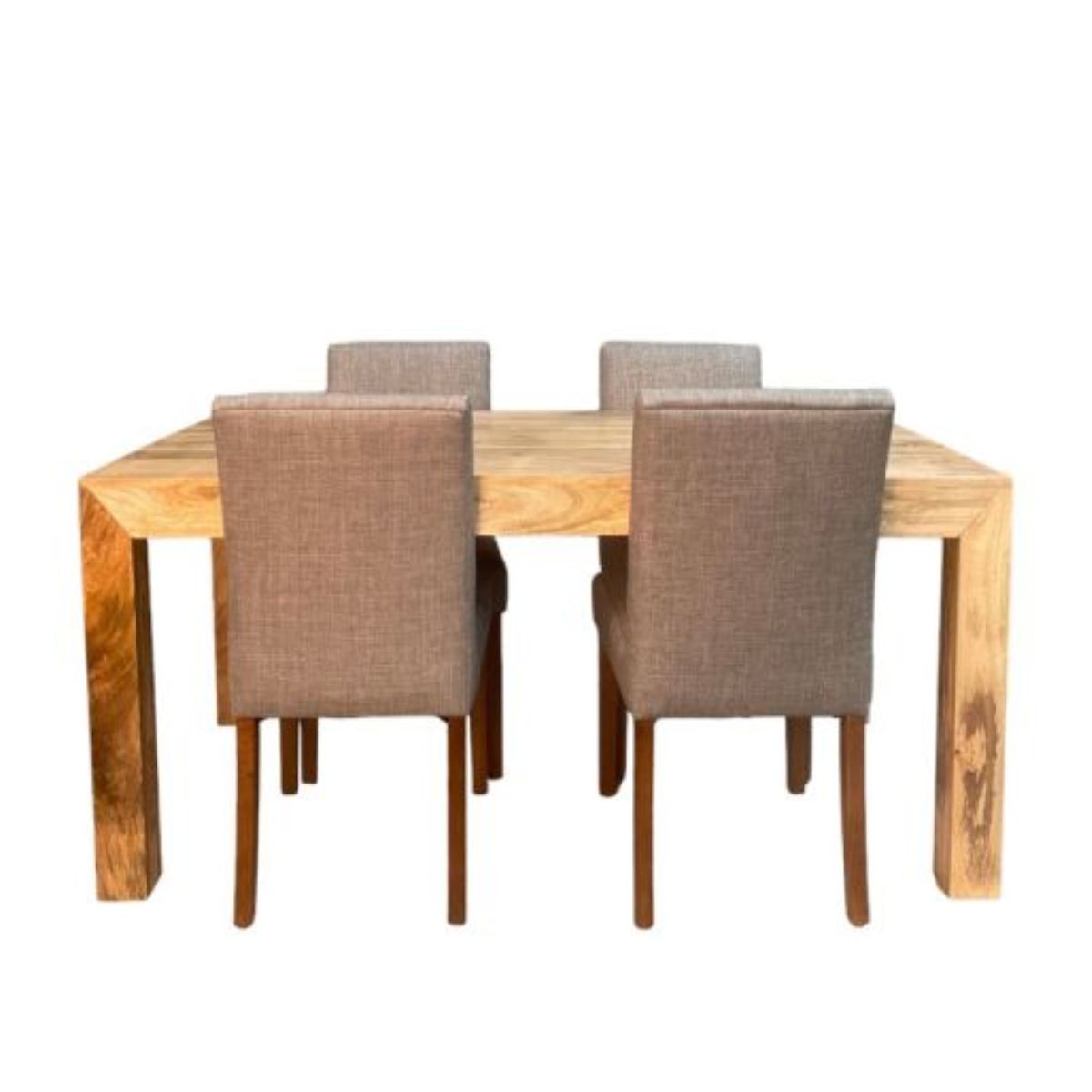 Trade Furniture Light Dakota 160cm Dining Table and 4 Milan Dining Chairs (3 Colours)