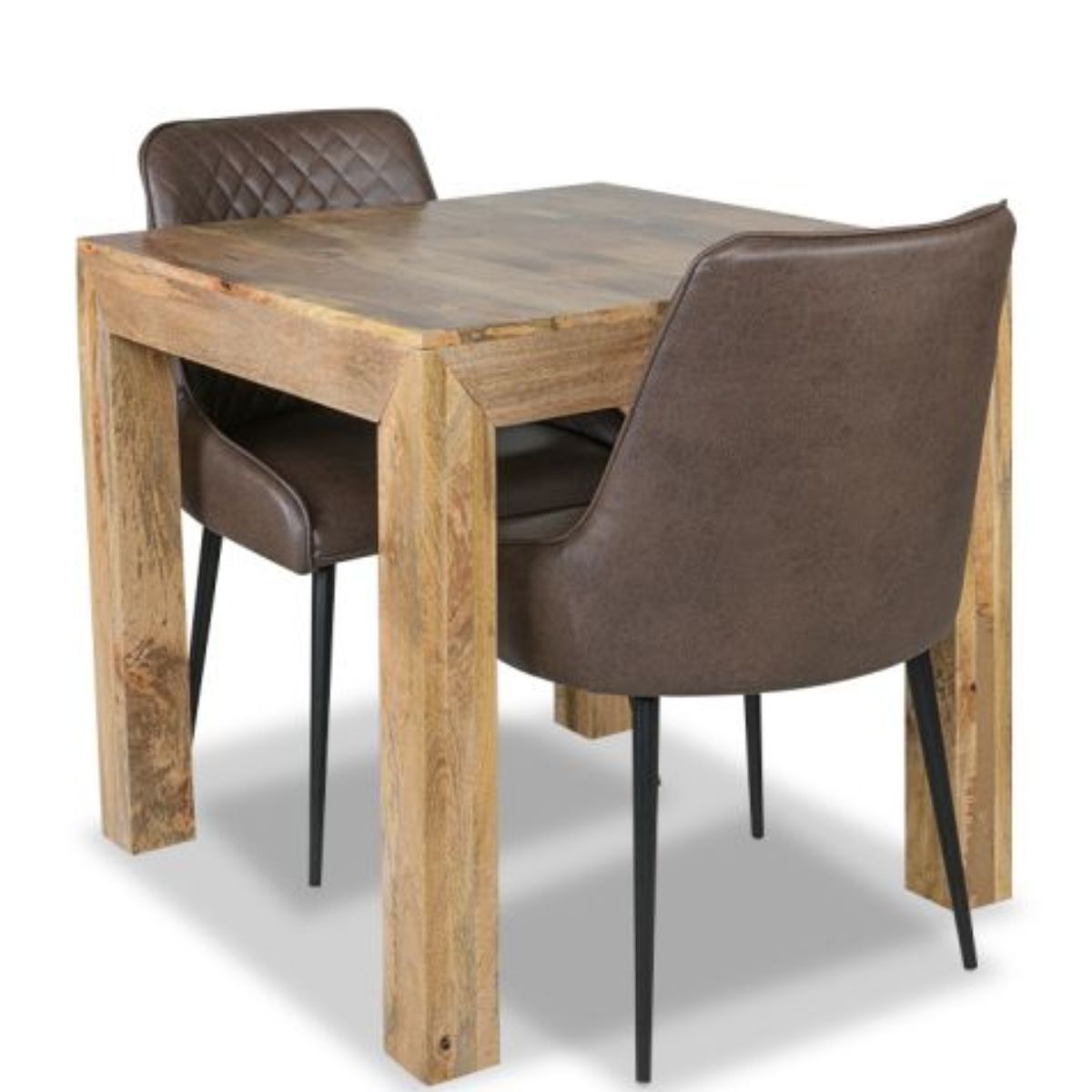 Trade Furniture Light Dakota 80cm Dining Table & 2 Henley Faux Leather Chairs (4 Colours)