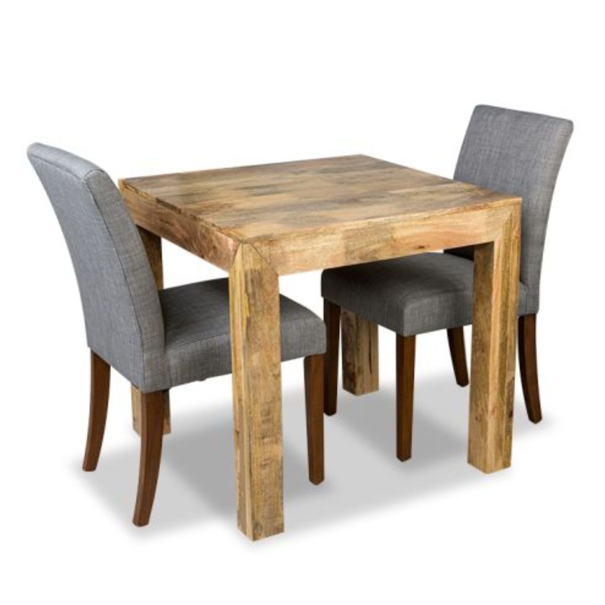 Trade Furniture Light Dakota 80cm Dining Table & 2 Milan Fabric Chairs (3 Colours)