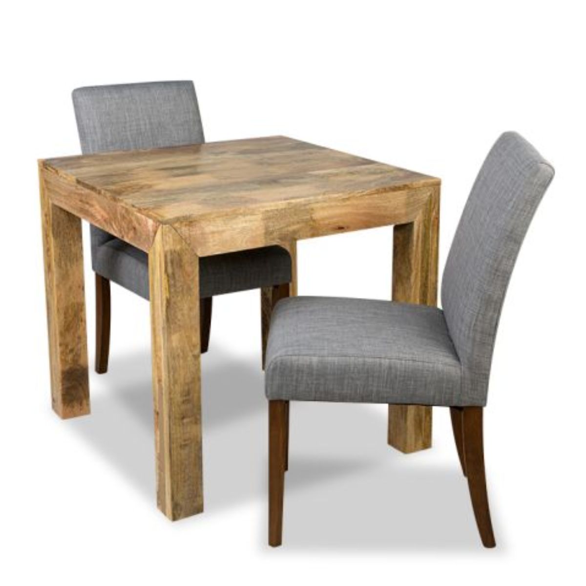 Trade Furniture Light Dakota 80cm Dining Table & 2 Milan Fabric Chairs (3 Colours)