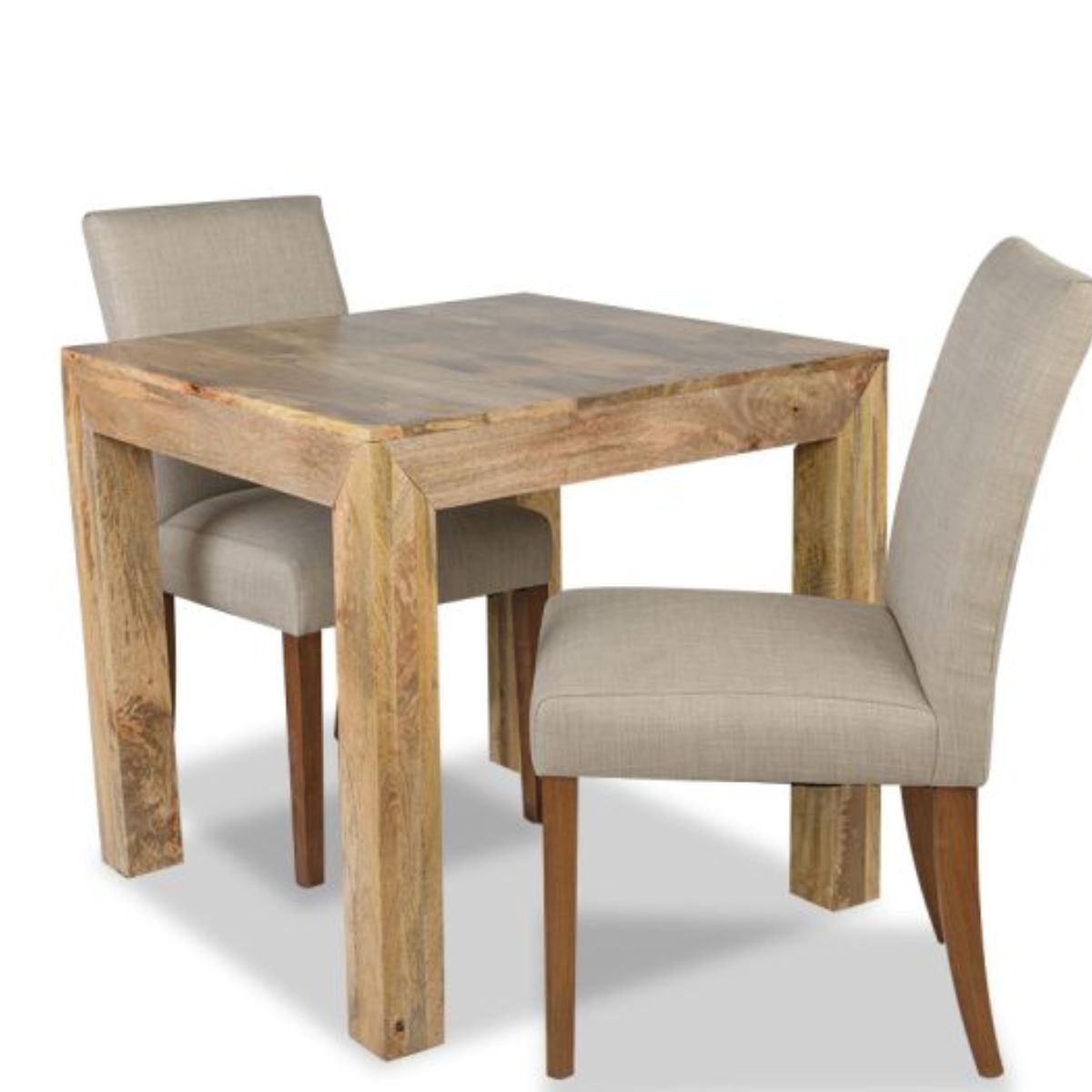 Trade Furniture Light Dakota 80cm Dining Table & 2 Milan Fabric Chairs (3 Colours)