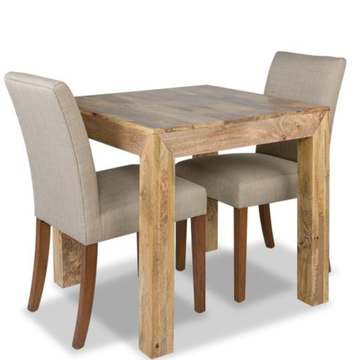 Trade Furniture Light Dakota 80cm Dining Table & 2 Milan Fabric Chairs (3 Colours)