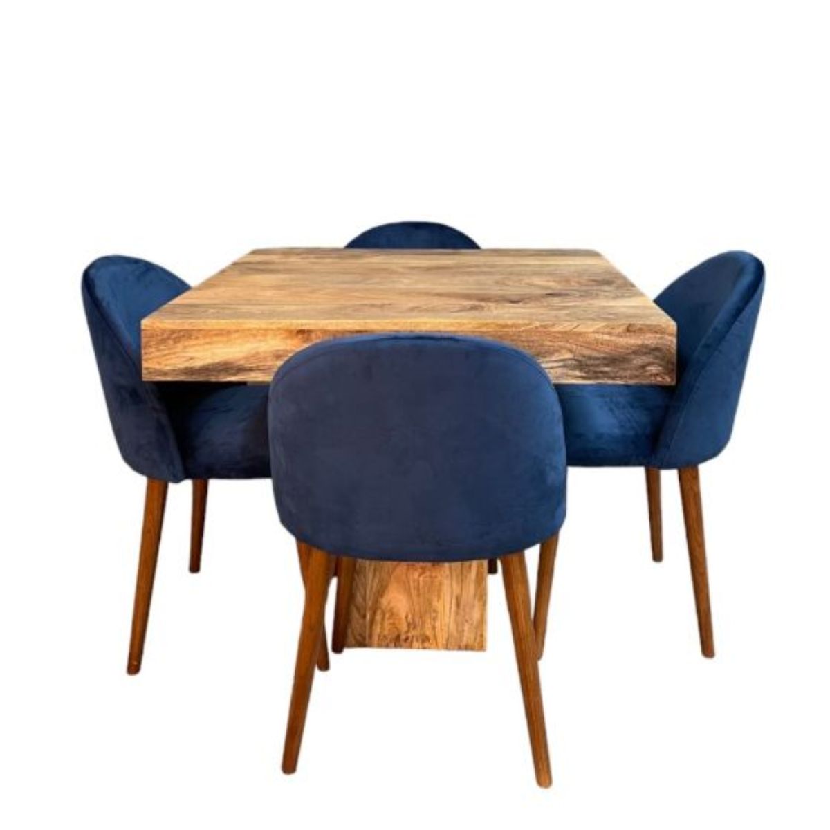 Trade Furniture Light Dakota 90cm Cube Dining Table & 4 Zena Dining Chairs (2 Colours)