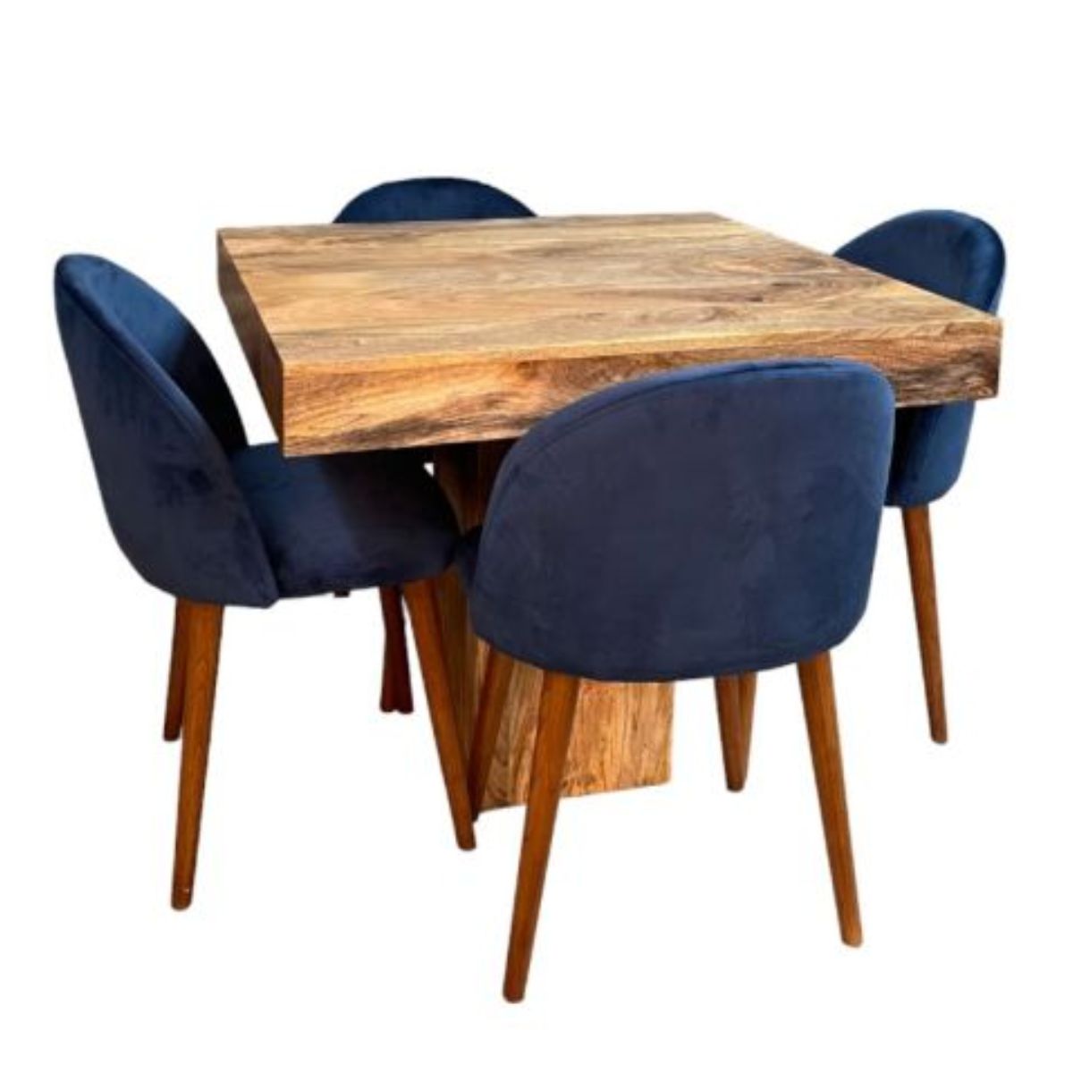 Trade Furniture Light Dakota 90cm Cube Dining Table & 4 Zena Dining Chairs (2 Colours)