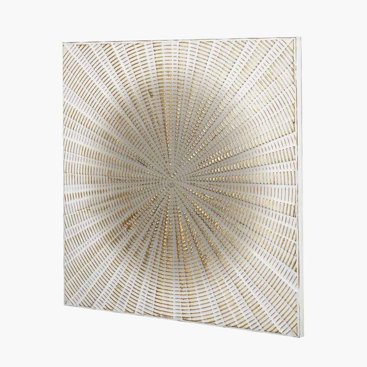 Pacific Lifestyle Light Grey and Gold Metal Starburst Wall Art