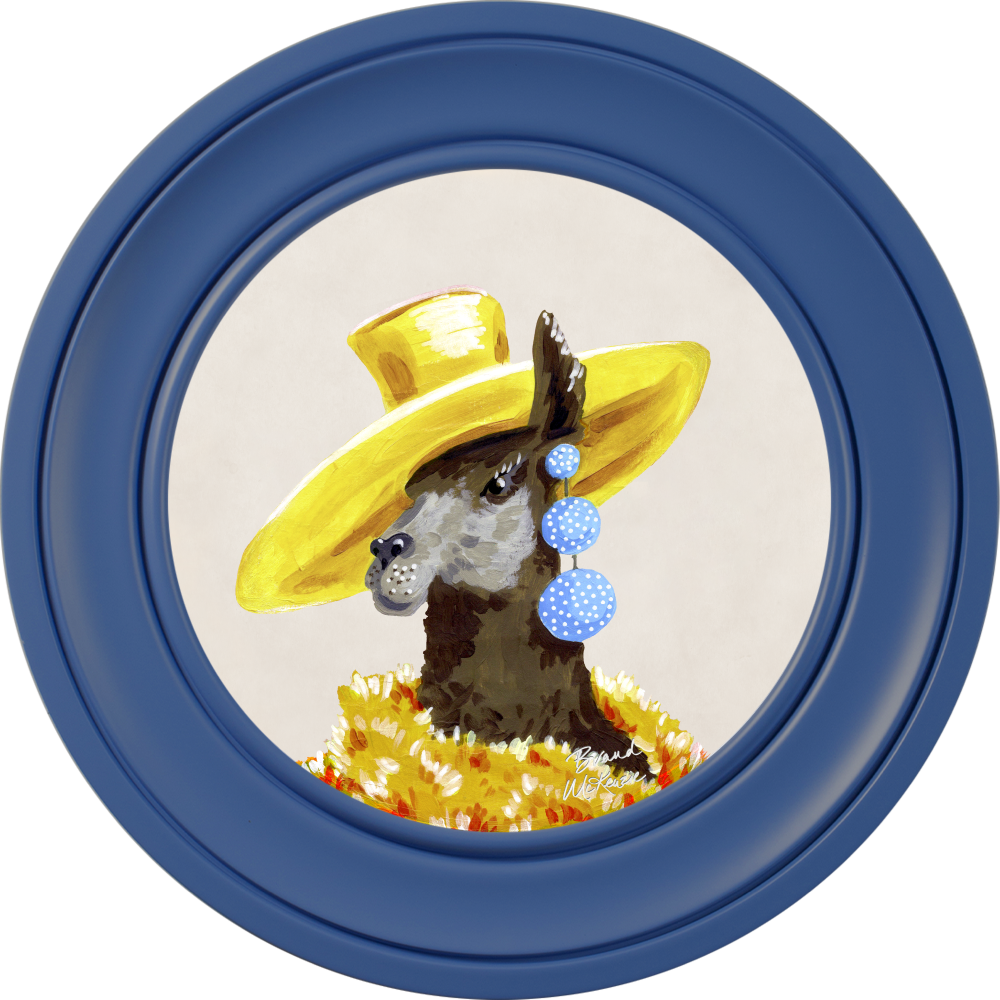 Brand McKenzie Fine China Lily Framed Round Art Print with Chalk White Background