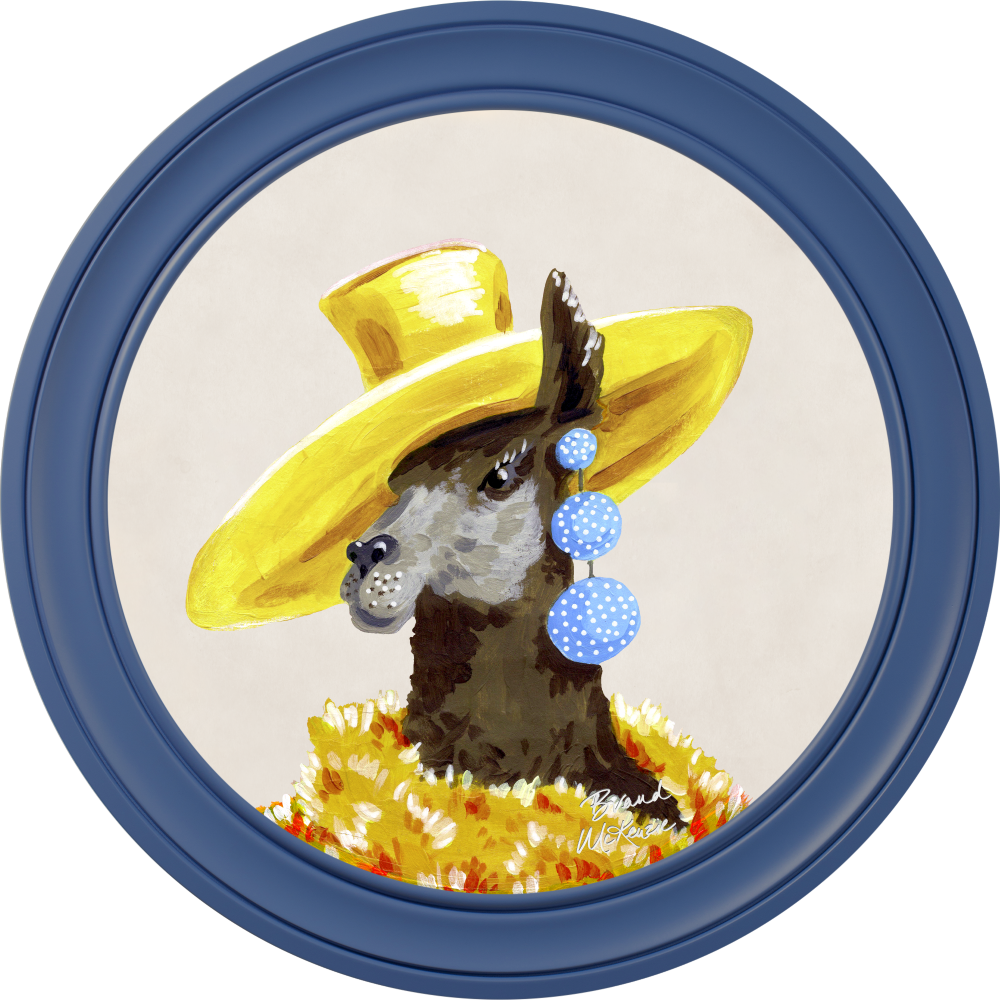 Brand McKenzie Fine China Lily Framed Round Art Print with Chalk White Background