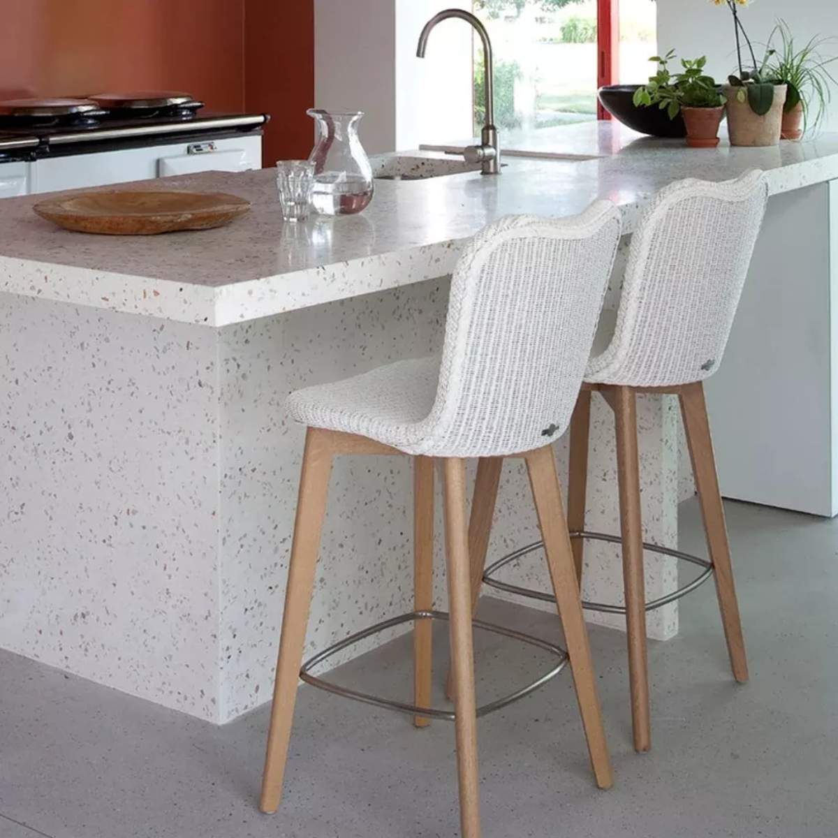 Vincent Shepherd Lily Counter Stool in Pure White