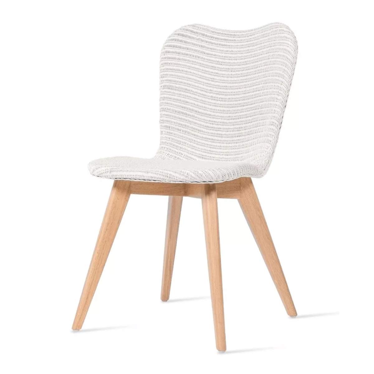 Vincent Shepherd Lily Dining Chair in Pure White |Oak Legs