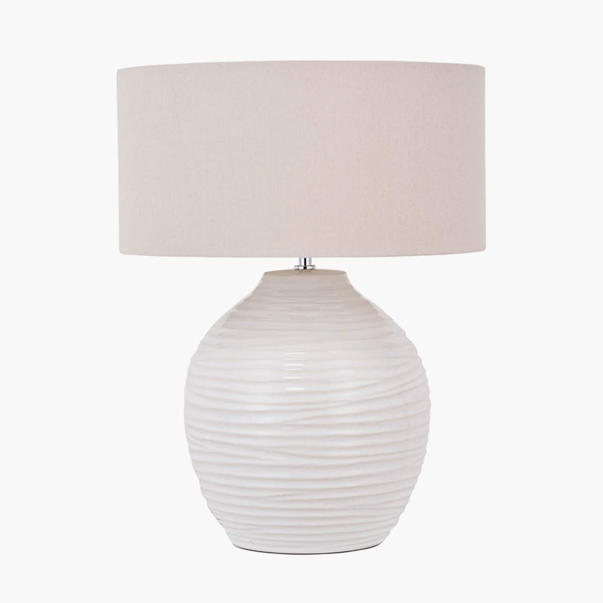 Pacific Lifestyle Linnea White Grooved Ceramic Table Lamp