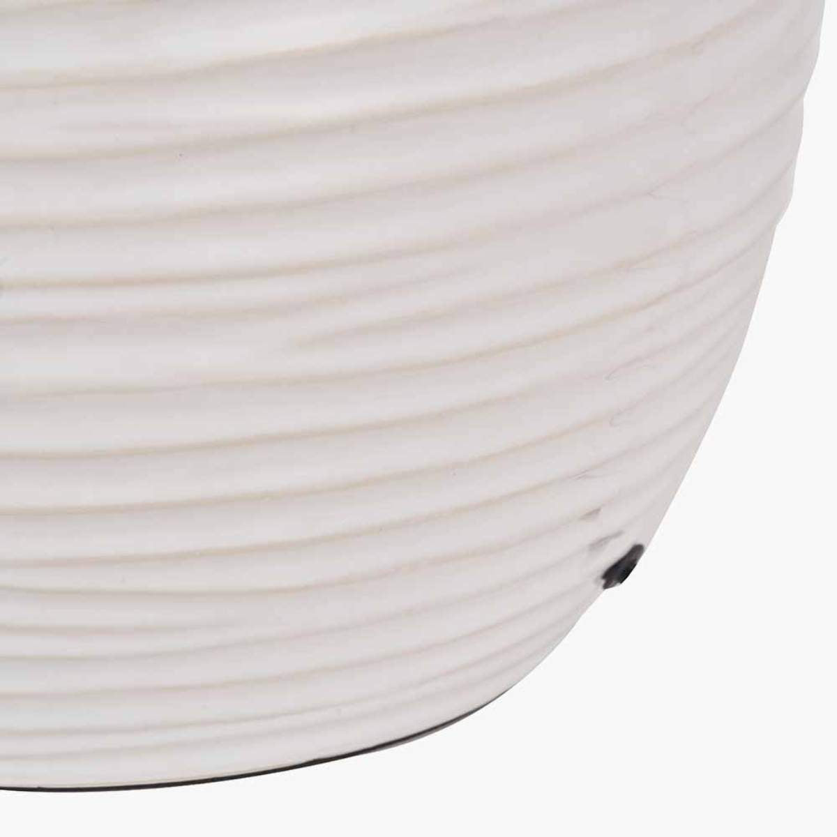 Pacific Lifestyle Linnea White Grooved Ceramic Table Lamp