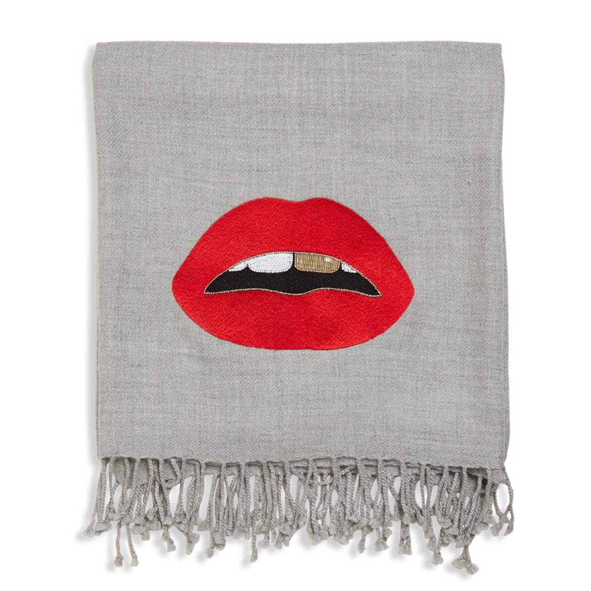 Jonathan Adler Lips Embellished Throw