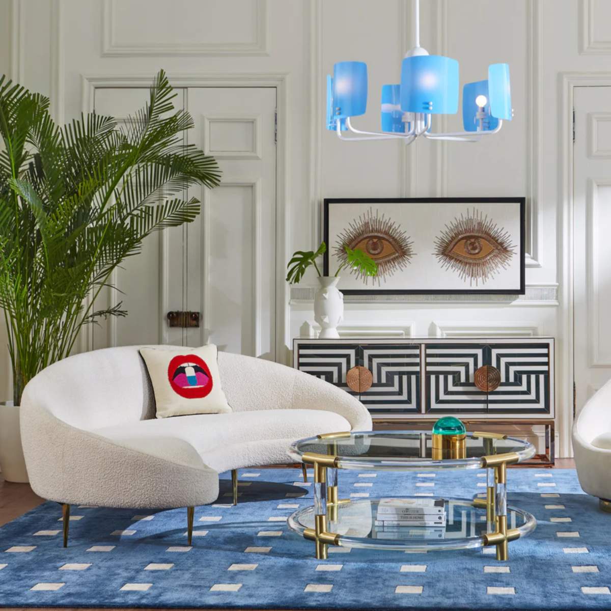 Jonathan Adler Lips Full Dose Needlepoint Cushion