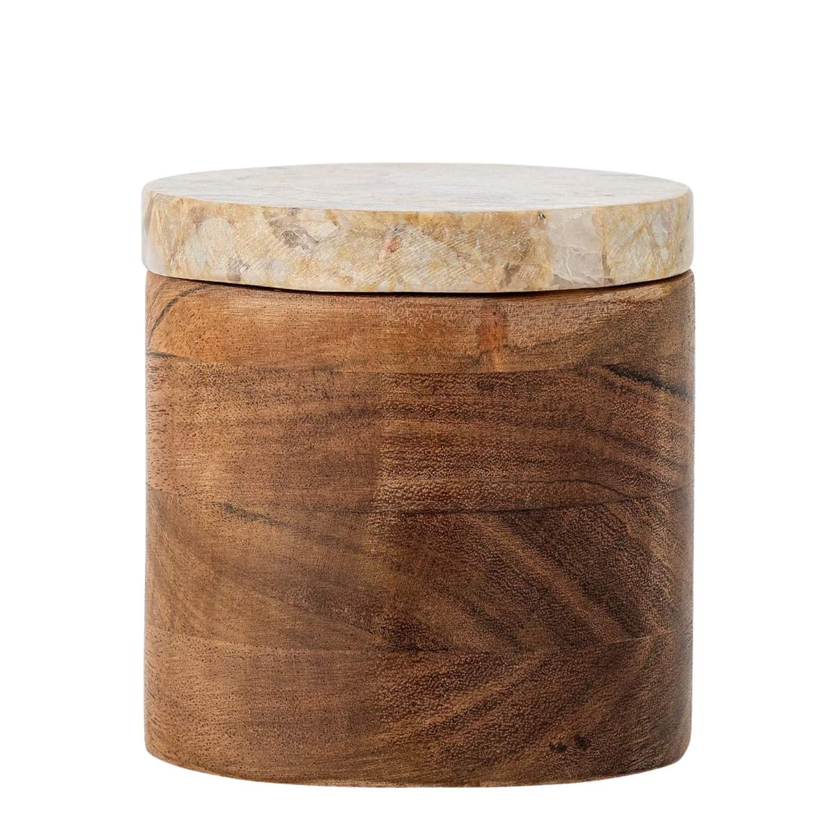 Bloomingville Lisanne 10.5cm Jar w/Lid | Acacia/Green Marble