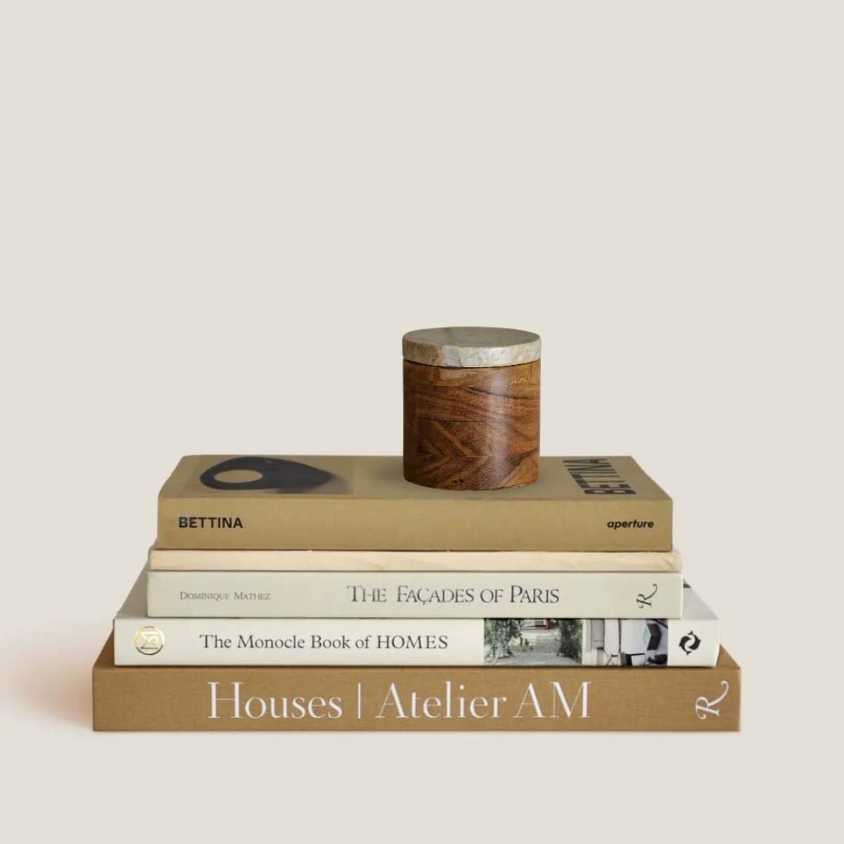 Bloomingville Lisanne 10.5cm Jar w/Lid | Acacia/Green Marble