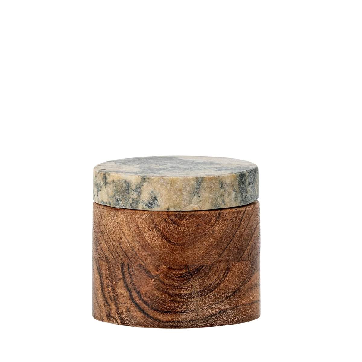Bloomingville Lisanne Jar 6.5cm w/Lid | Acacia/Green Marble